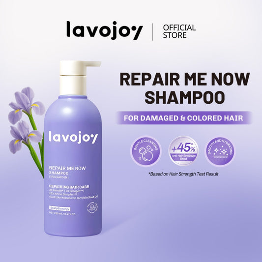 [NEW LAUNCH] Lavojoy Repair Me Now Shampoo Iris Garden 280ml  | Perbaikan Rambut Rusak Intens Dengan 3× Keratin + Ceramide Boost + ScalpBioEnergy Hydration Care | 3x Lebih Lembut, Lalus, Tanpa Mengiritasi