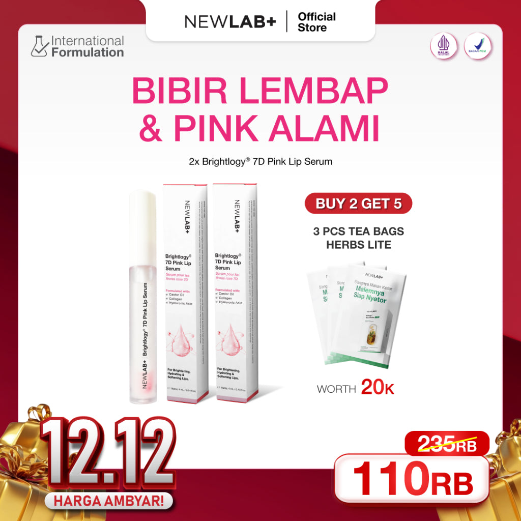 NEWLAB Brightlogy Pink Lip Serum | Lip Care untuk Bibir Gelap | Serum Bibir Mencerahkan | Pelembap Bibir 4ml