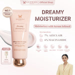 Ready Stock Glowies Beauty Dreamy Moisturizer 80ml Aman untuk Remaja & Kulit Sensitif with 7% Azelclair Niacinimide Alpha Arbutin 5x Ceramide Bantu Redakan Jerawat & PIE Memperbaiki Skin Barrier dan Acne Repair Non Comedogenic