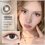 Eyeshare Softlens Minus Big Eyes VIENNA Chocolate 14.5mm 1 Pasang Lensa Kontak Cokelat