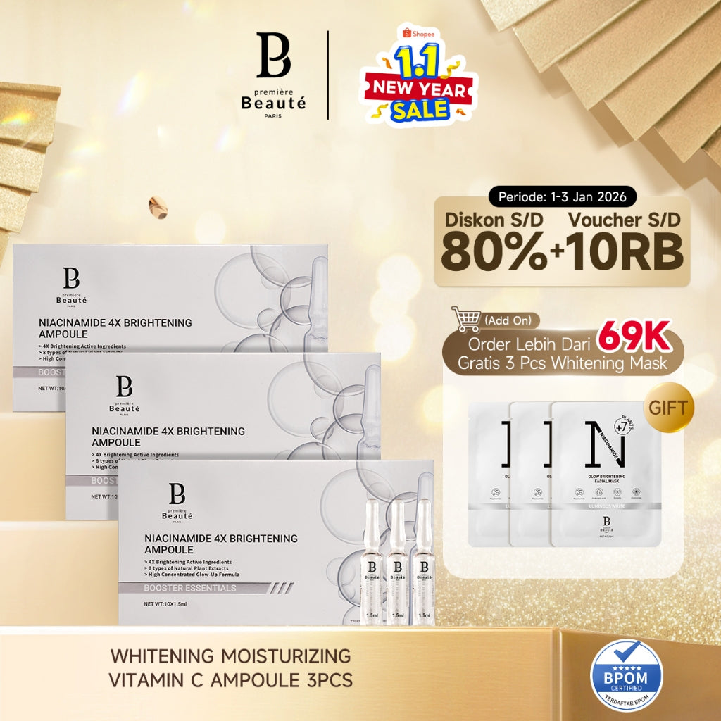 PREMIERE BEAUTE [DAPAT 3] Whitening Ampoule 1.5ml*10 Niacinamide VC Booster Essential serum VitaminC Booster Essential serum Ceremide BRIGHTENING Vitamin C Alpha Arbutin Brightening Capsule