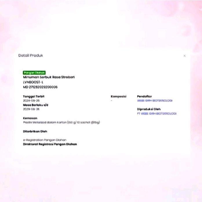 LVNBOOST-L Whitening with kolagen/collagen and L-Glutatione HALAL & BPOM
