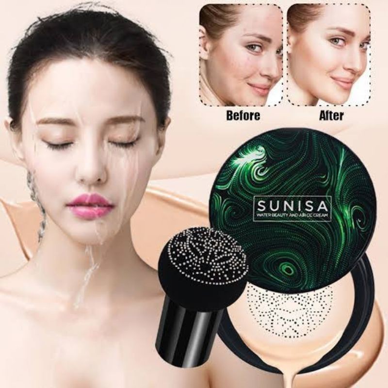 (ORI BPOM) SUNISA Air Cushion Foundation BB Cream Tahan Lama Full Coverage Waterproof 20ml