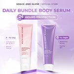 Grace and Glow Brightening Sun Body Serum Hand Body Lotion SPF 30 PA+++ | Body Sunscreen Sunblock Badan Anti UV with Arbutin + Bearberry | Lotion Tone Up Wangi Tahan Lama untuk Melembabkan Mencerahkan Kulit (Whitening & Moisturizing)