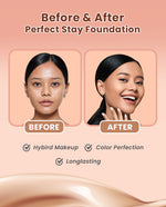 Hanasui Perfect Stay Foundation - Foundation Natural Matte Finish Menyamarkan Pori Pori Oil Control Tahan Lama
