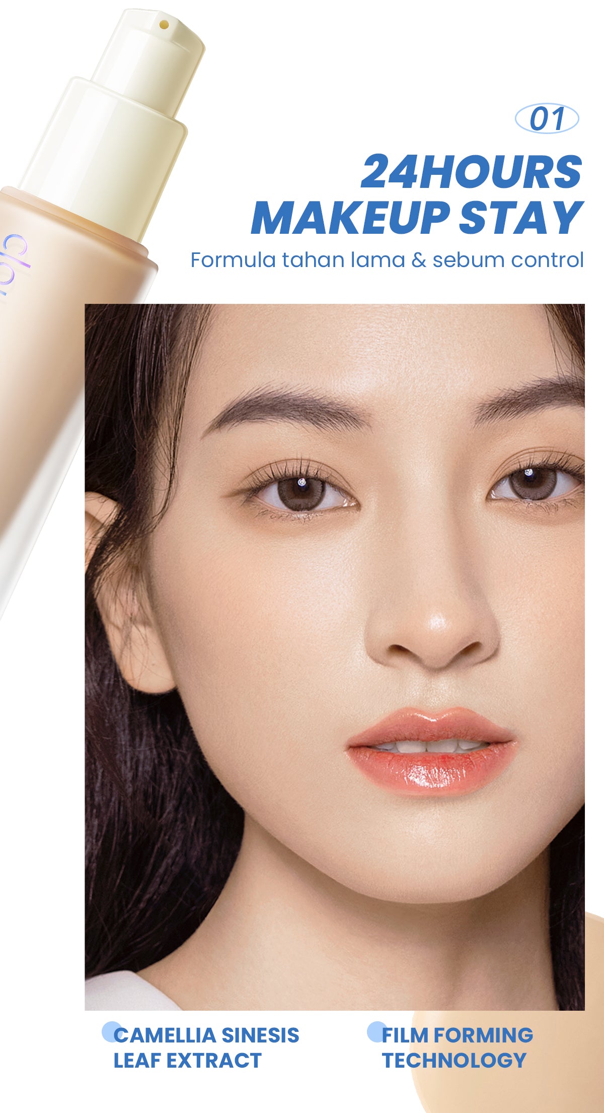 YOU Cloud Touch Skin Tint For ALL Skin Perfect Coverage Liquid Foundation Serum Tint 24h Matte Oil Control SPF 25