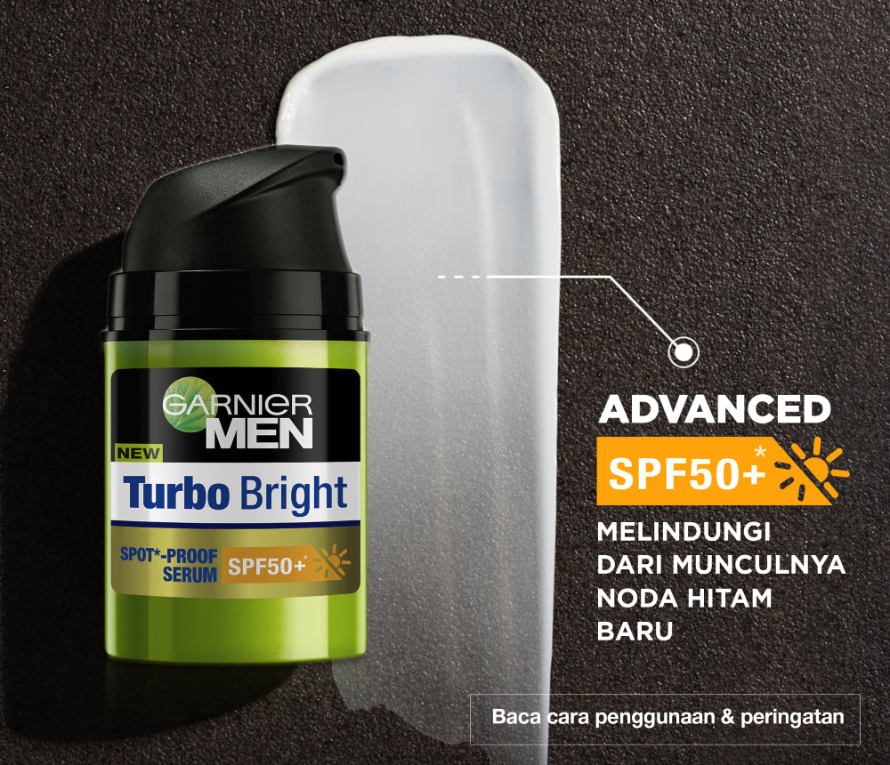 Garnier Men Turbo Bright Spot-Proof Serum SPF50+ Skin Care - 40ml |Brightening/Moisturizing/Sun Protection