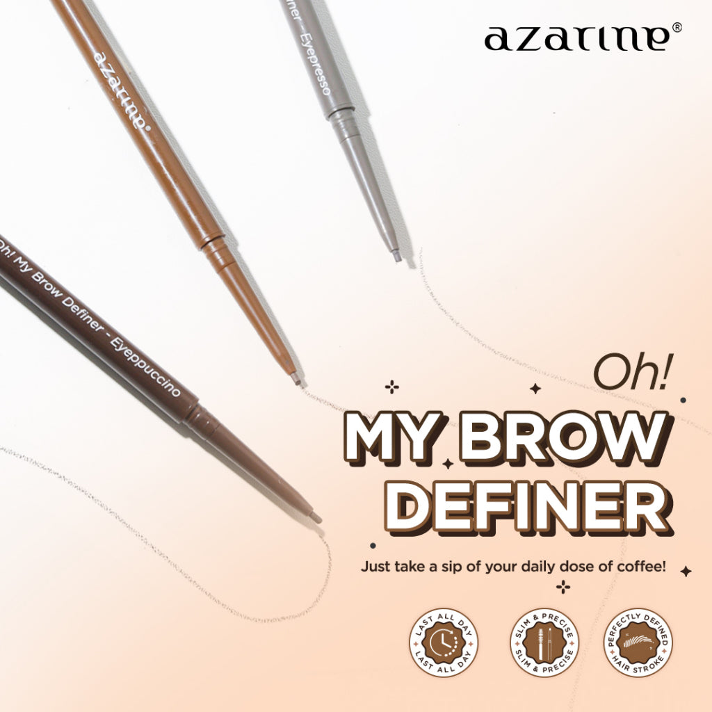 Azarine Oh! MY BROW DEFINER Eyebrow Pemula Beginner Friendly Tahan Lama 0.06gr