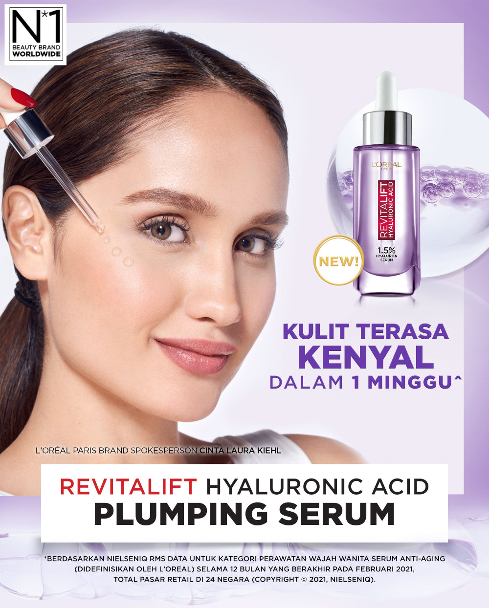 L'Oreal Paris Revitalift 1.5% Hyaluronic Acid Serum Skin Care - 15/30ml (Serum Wajah Untuk Kulit Lembab, Halus, dan Tampak Lebih Muda)