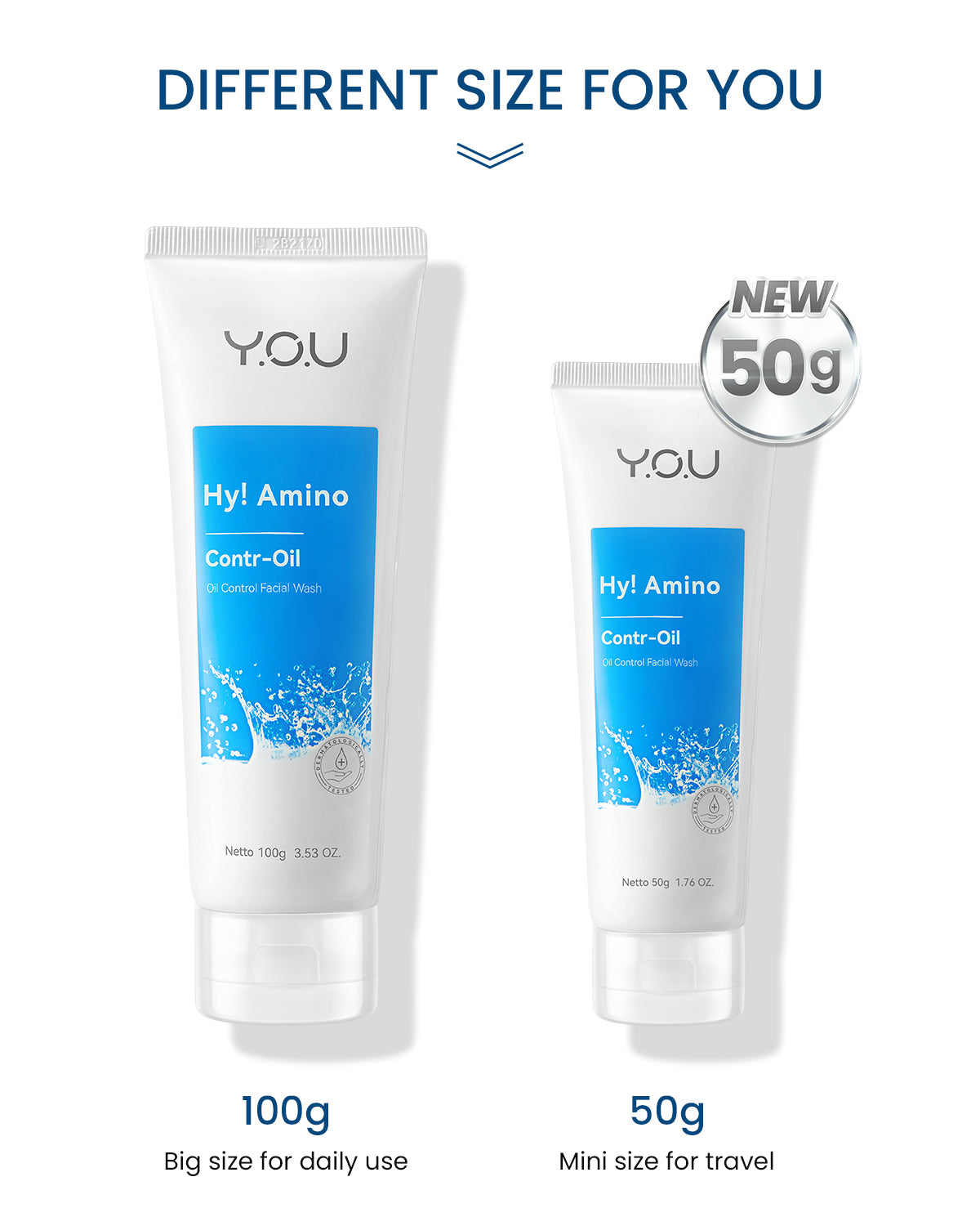 YOU Hy! Amino Facial Wash 50g Anti Acne, Hydrating, Brightening, Oil Control Sabun Cuci Muka