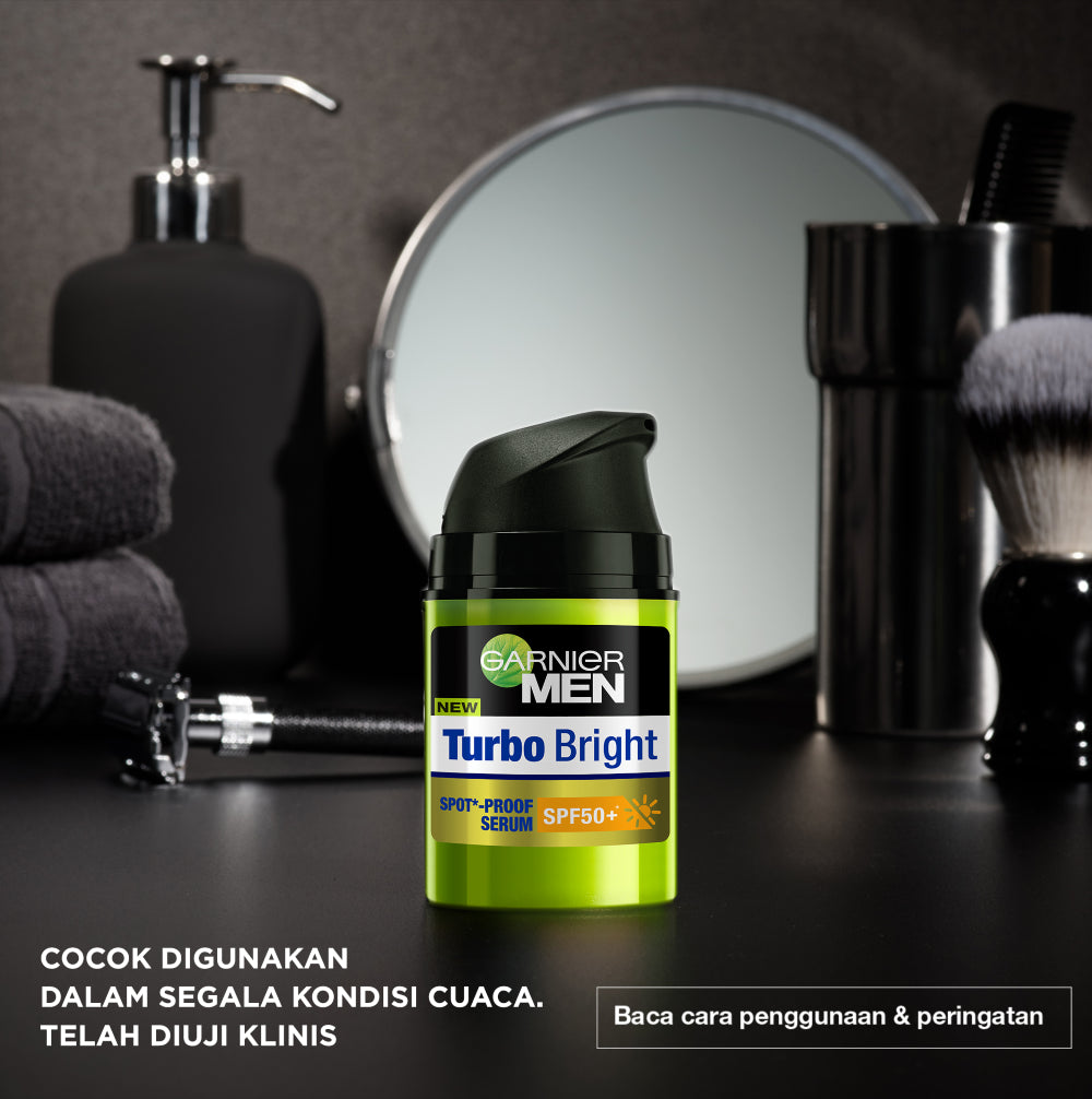 Garnier Men Turbo Bright Spot-Proof Serum SPF50+ Skin Care - 40ml |Brightening/Moisturizing/Sun Protection