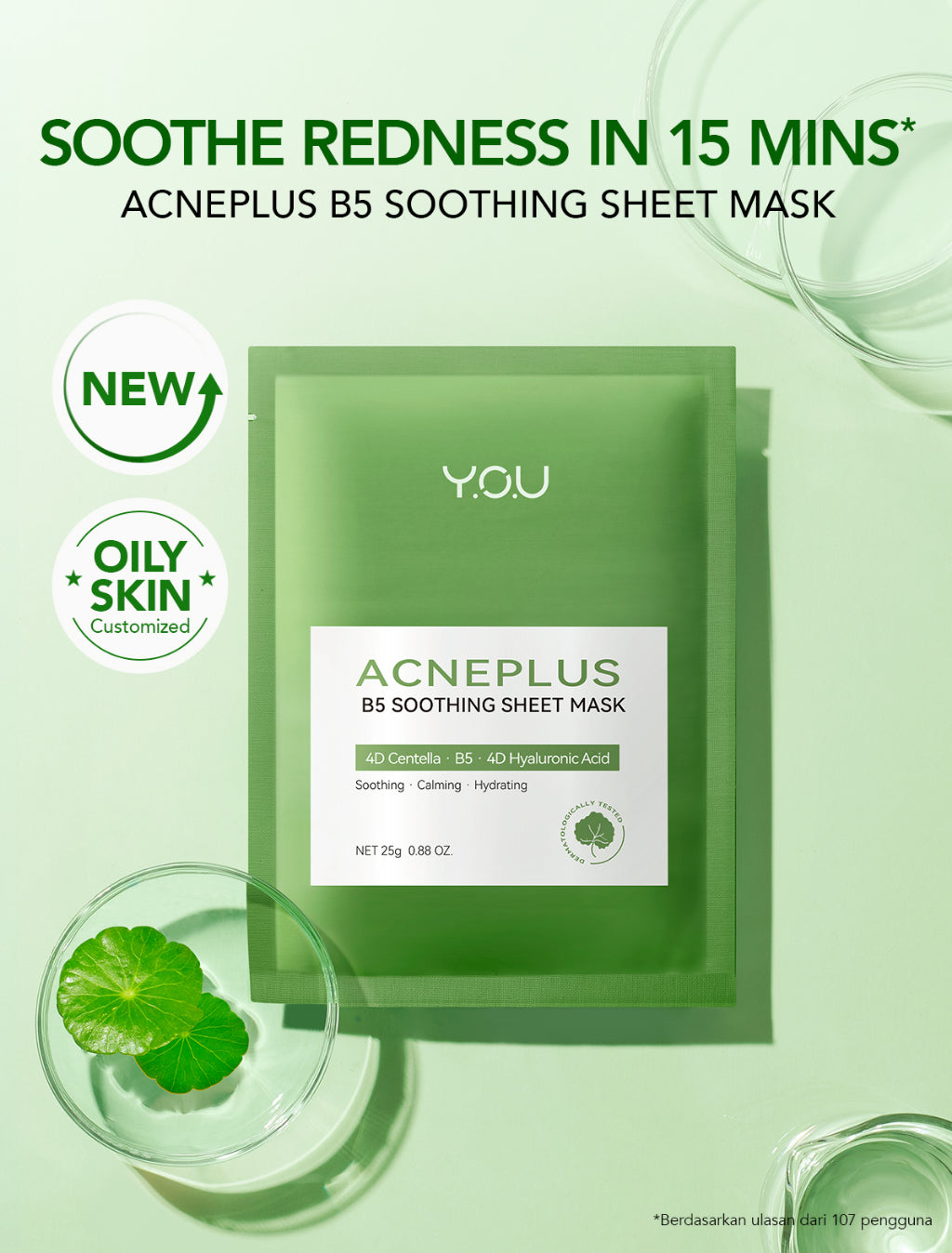 [NEW] YOU AcnePlus B5 Soothing Sheetmask Masker Jerawat dan Hydrating Bebas Jerawat