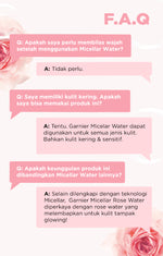 GARNIER Micellar Water Rose Skincare 400ml Skincare Cleansing - Pembersih Wajah & Make up Waterproof Air Mawar Cocok untuk semua jenis kulit Micellar Cleansing Water
