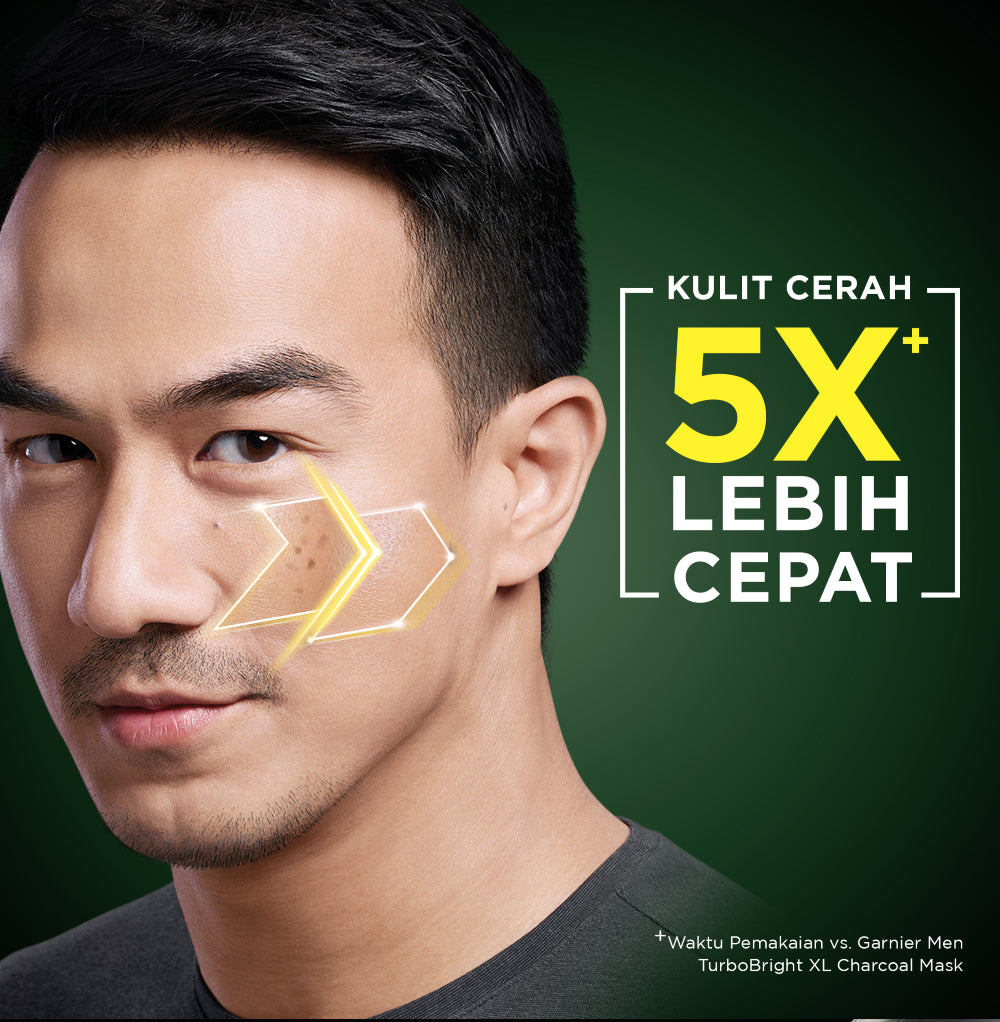GARNIER Men Turbo Bright 5x Vitamin C Super Serum Gel - 30ml Serum Mencerahkan Wajah Anti Kusam 5x Lebih Cepat