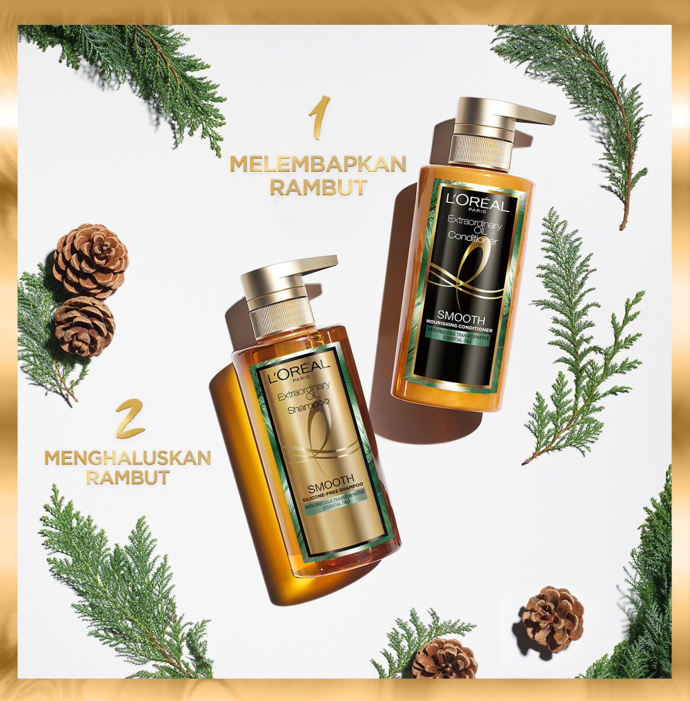 L’Oreal Paris Extraordinary Oil Premium Smooth Nourishing Conditioner Hair Care - Halus Berkilau dalam Satu Pemakaian 440ml Rambut Kering Kusam Conditioner Kondisioner Conditioner rambut