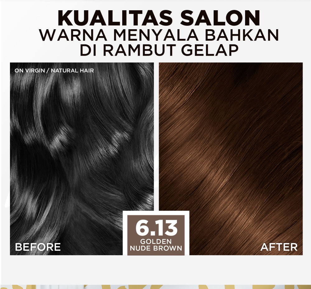 L'Oreal Paris Excellence Fashion Ultra Light Advance Ultra Care (Cat / Pewarna Rambut Permanen) - EXCELLENCE FASHION 6.31