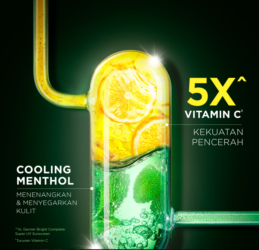 GARNIER Men Turbo Bright 5x Vitamin C Super Serum Gel - 30ml Serum Mencerahkan Wajah Anti Kusam 5x Lebih Cepat