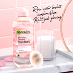 Garnier Micellar Rose Water Cleanse & Glow Skin Care 125ml (Make Up Remover Dengan Air Mawar) | Cocok Untuk Kulit Sensitif