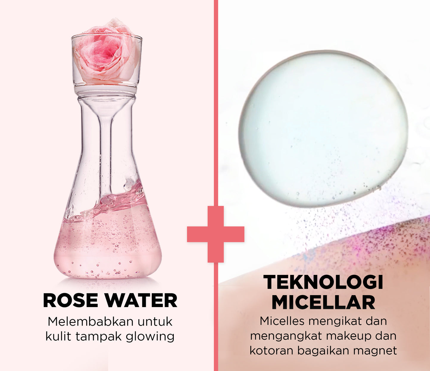 GARNIER Micellar Water Rose Skincare 400ml Skincare Cleansing - Pembersih Wajah & Make up Waterproof Air Mawar Cocok untuk semua jenis kulit Micellar Cleansing Water