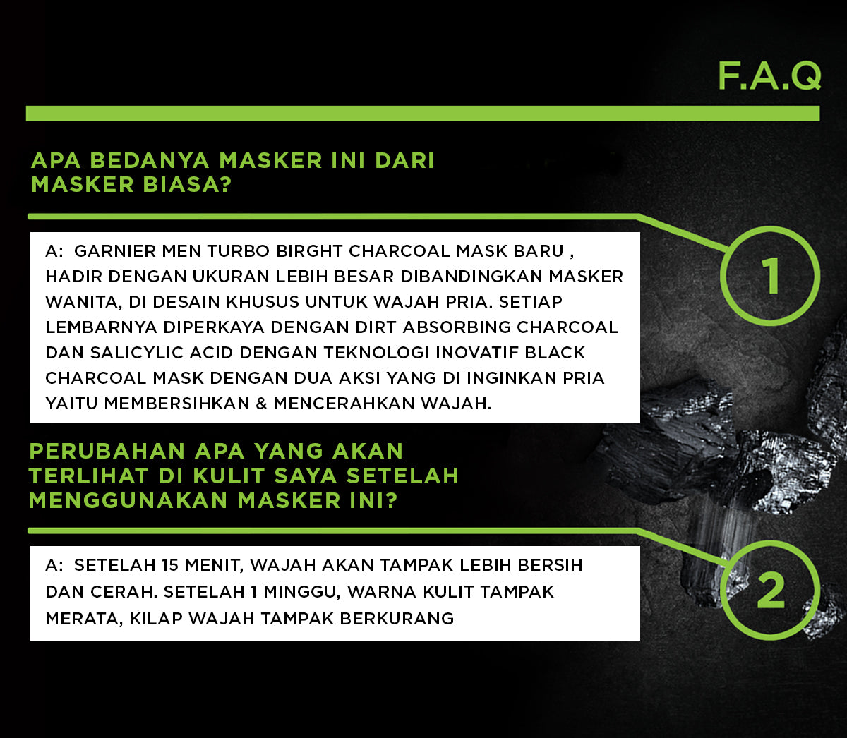 Garnier Men Power White XL Charcoal Tissue Mask Skin Care - 24ml