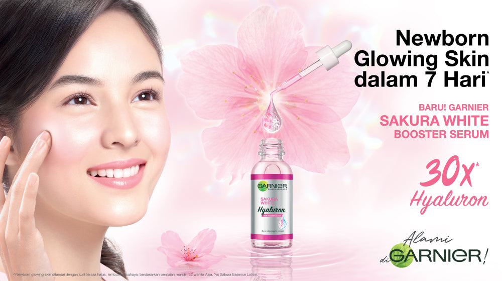 Garnier Sakura Glow Hyaluron 30x Booster Serum Skin Care 15ml (untuk Kulit Glowing dalam 7 Hari)