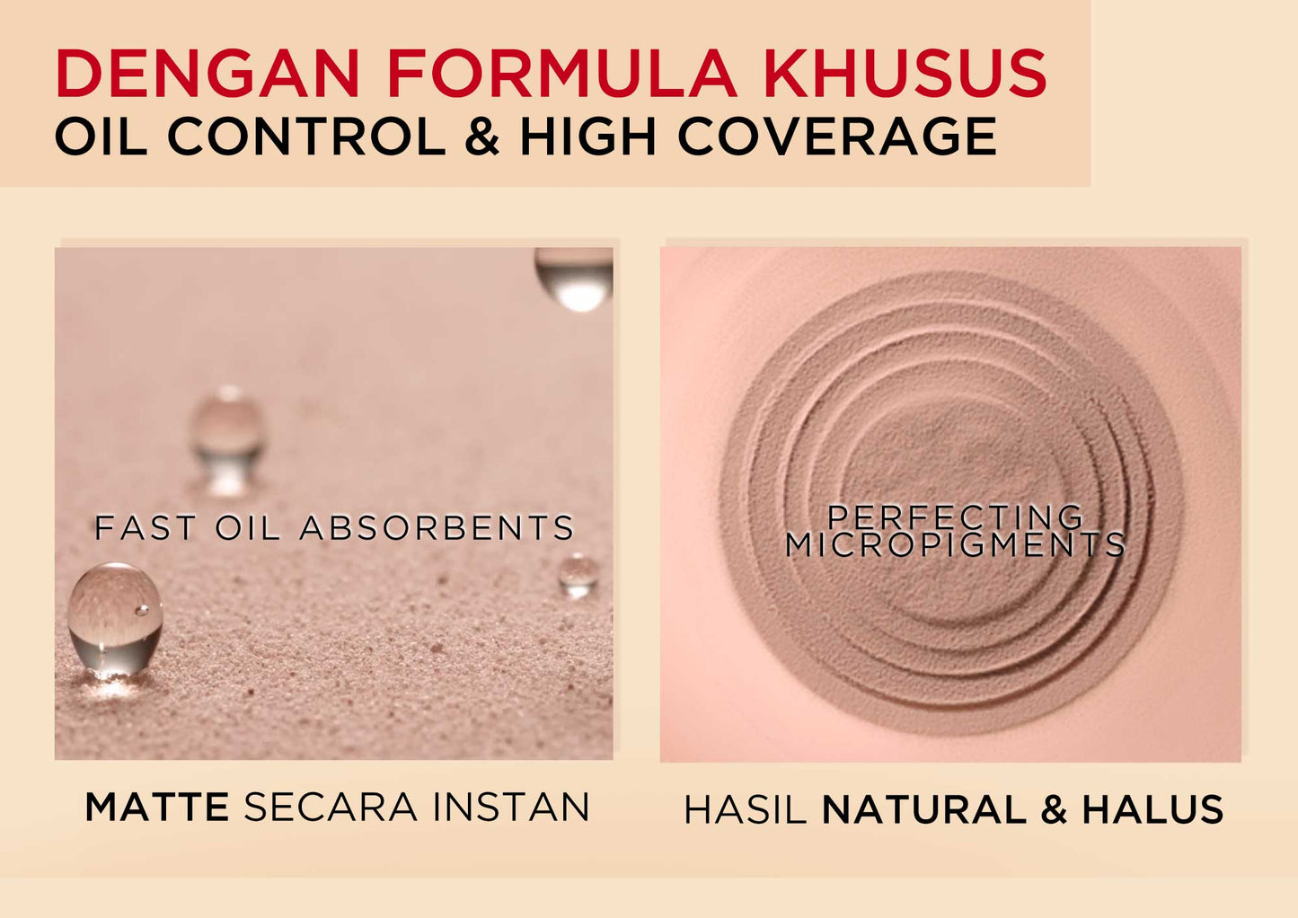 L’Oreal Paris Infallible Oil Killer High Coverage Powder Foundation Make Up - 6gr (Natural Matte & 24 Jam Oil Control)