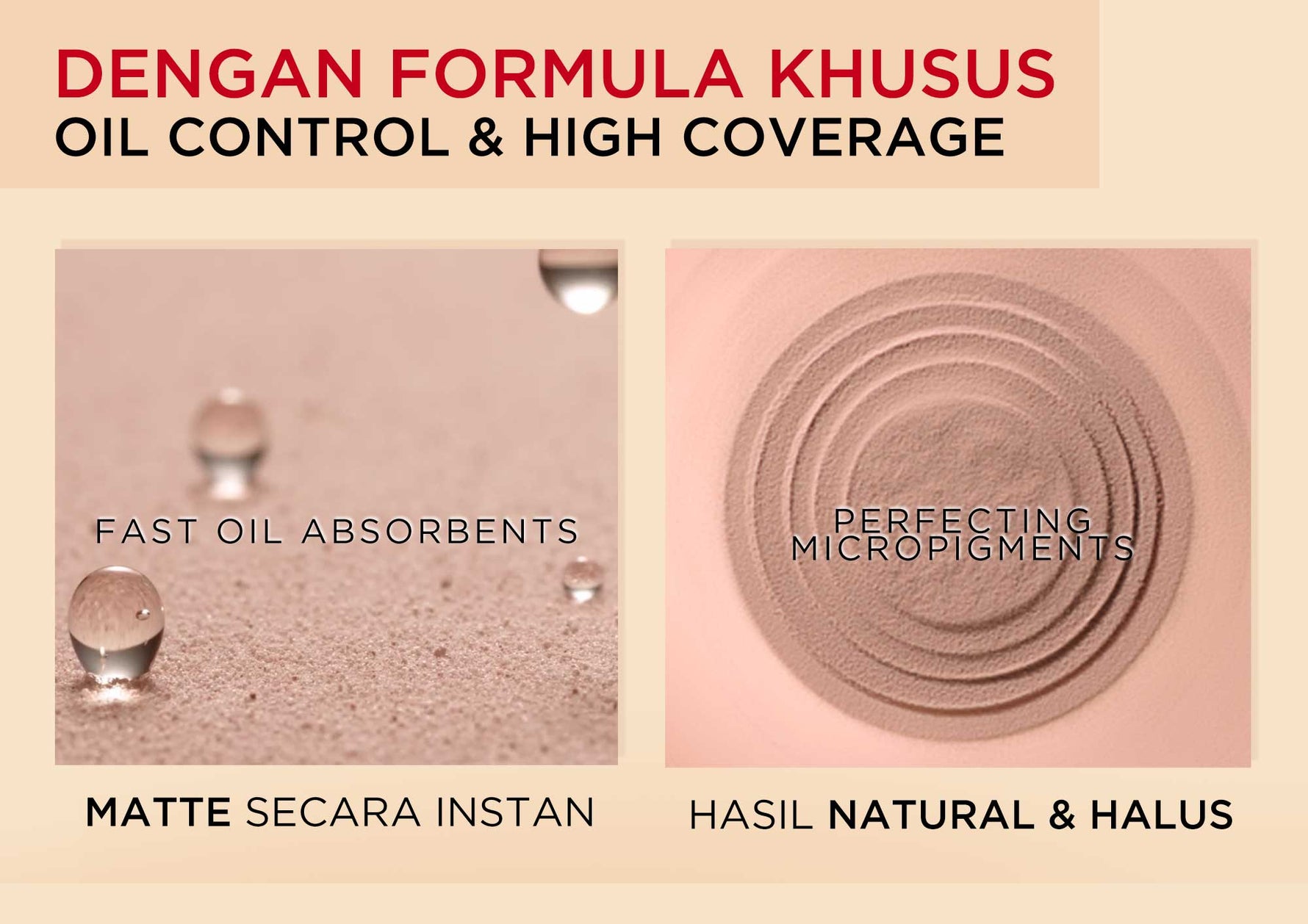 L’Oreal Paris Infallible Oil Killer High Coverage Powder Foundation Make Up - 6gr (Natural Matte & 24 Jam Oil Control)