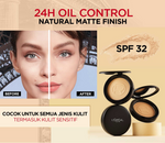 L’Oreal Paris Infallible Oil Killer High Coverage Powder Foundation Make Up - 6gr (Natural Matte & 24 Jam Oil Control)
