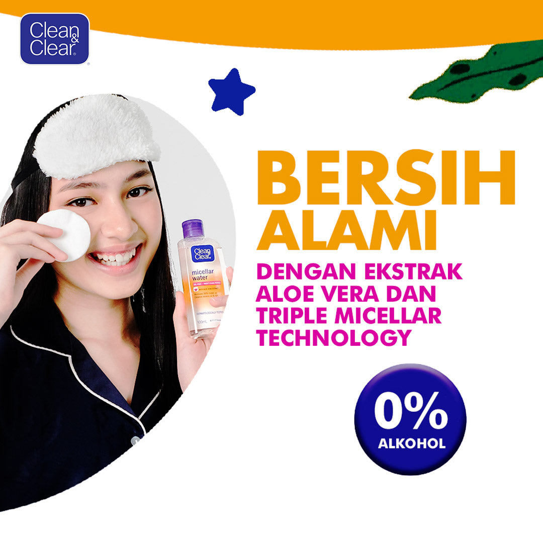 Clean & Clear Micellar Water Pembersih Wajah Penghapus Make Up 100ml