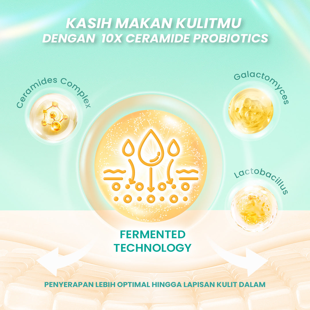 Hanasui Ceramide Probiotics Moisturizer Gel - Pelembab Ringan Lembap Perbaiki Skin Barrier dan Mencerahkan