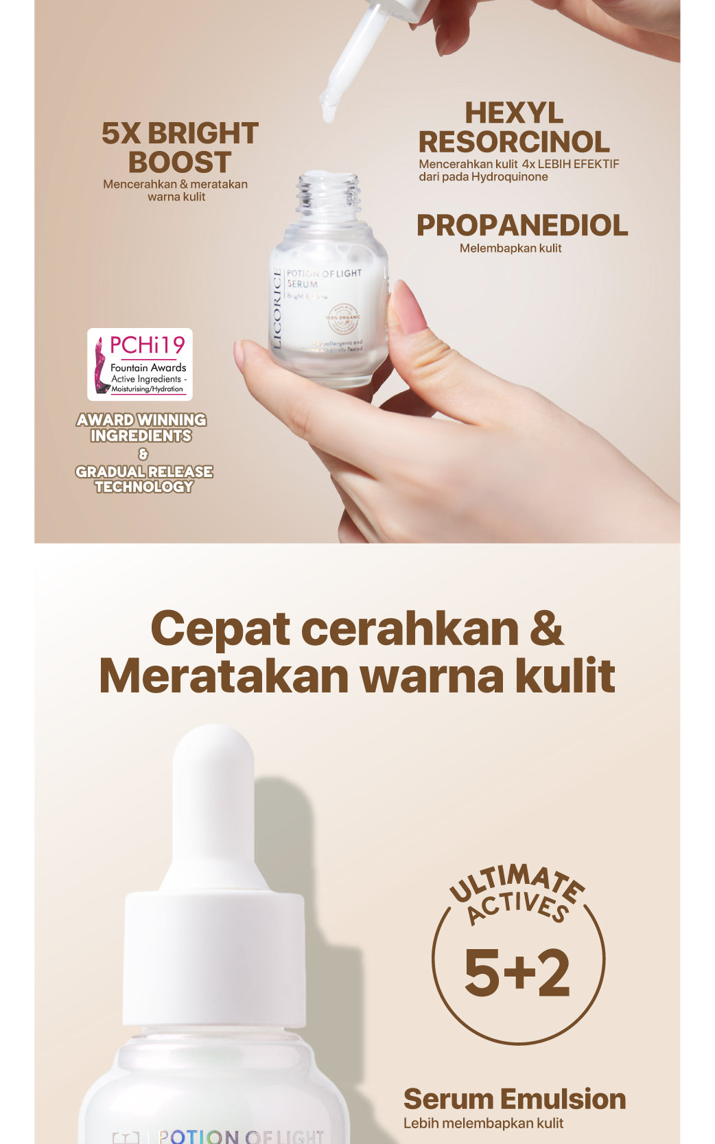 LICORICE SERUM - NPURE Licorice Bright & Glow Potion Of Light Face Serum 20ml / Potion of Light / Brightening Serum / Serum Brightening / Wajah Cerah Glowing Flek Hitam / Aman Bumil Busui