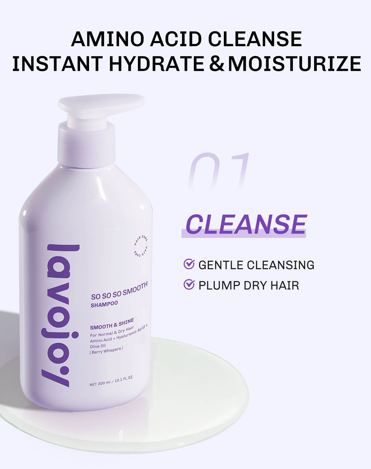 Lavojoy So So So Smooth Shampoo | Membersihkan Rambut Dan Kulit Kepala | Mengurangi Rambut Kusut | Mengkilaukan Rambut | Menutrisi Rambut | Menghaluskan Rambut