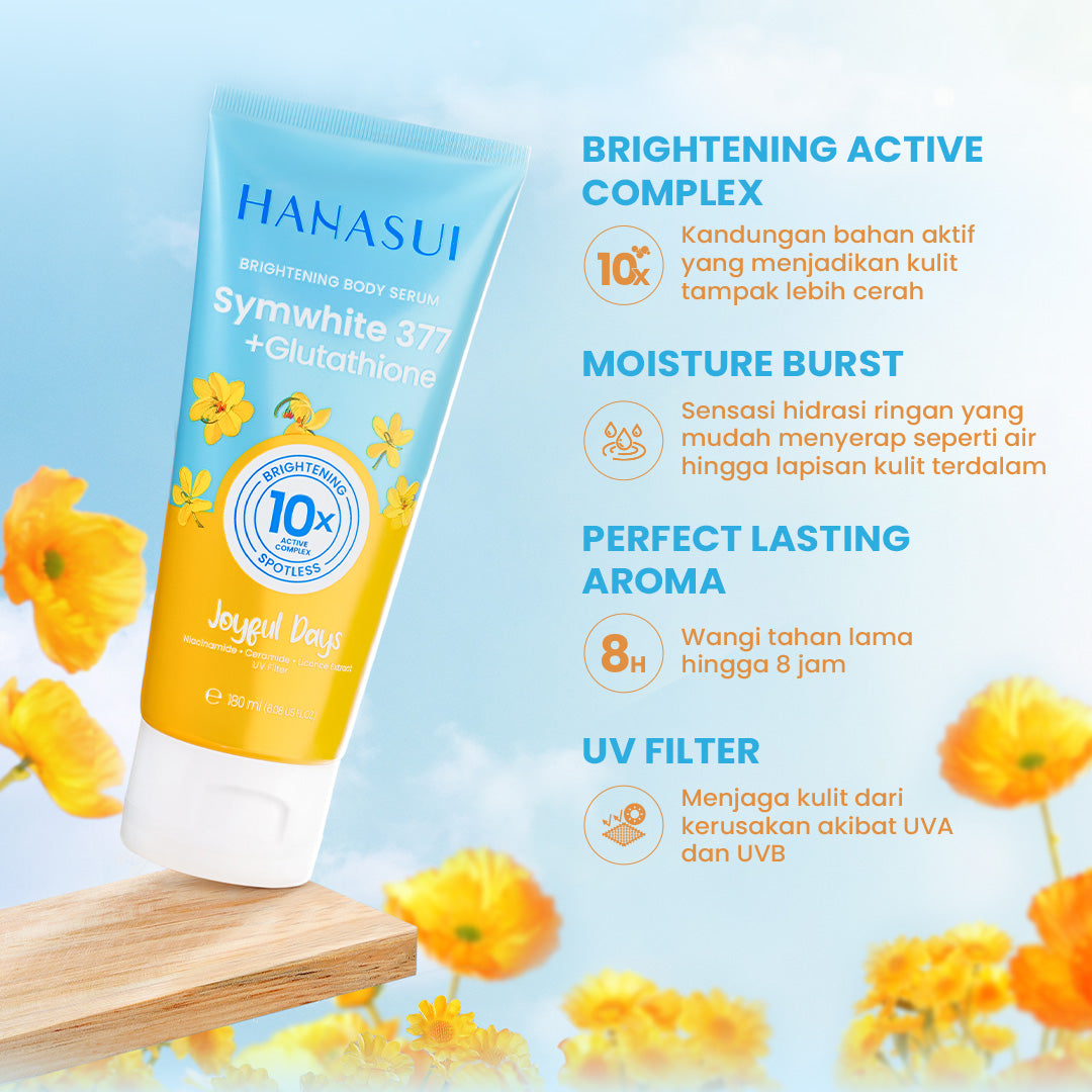 Hanasui Brightening Body Serum - Body Serum With Symwhite377 + Glutathione Mencerahkan & Menghidrasi Kulit