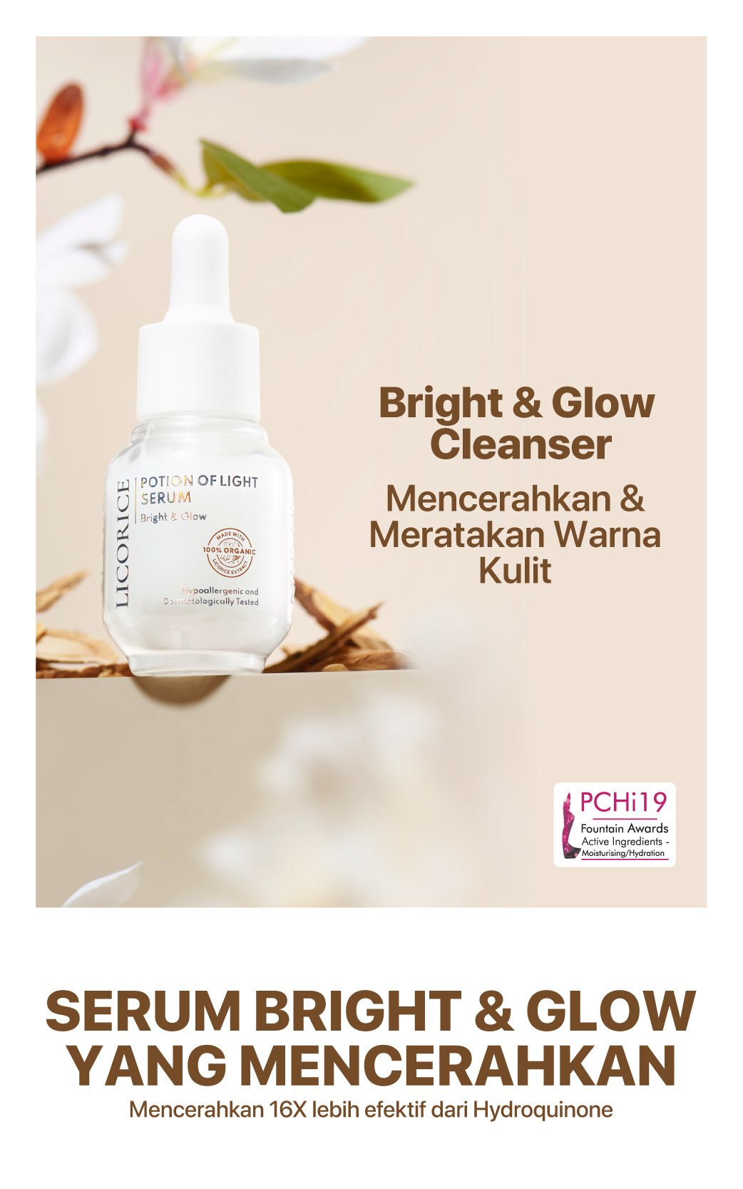 LICORICE SERUM - NPURE Licorice Bright & Glow Potion Of Light Face Serum 20ml / Potion of Light / Brightening Serum / Serum Brightening / Wajah Cerah Glowing Flek Hitam / Aman Bumil Busui