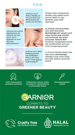 GARNIER Micellar Water Blue Salicylic Acid 400ml Skincare Cleansing - Skincare Pembersih Wajah & Make up untuk kulit berminyak jerawat Micellar Cleansing Water
