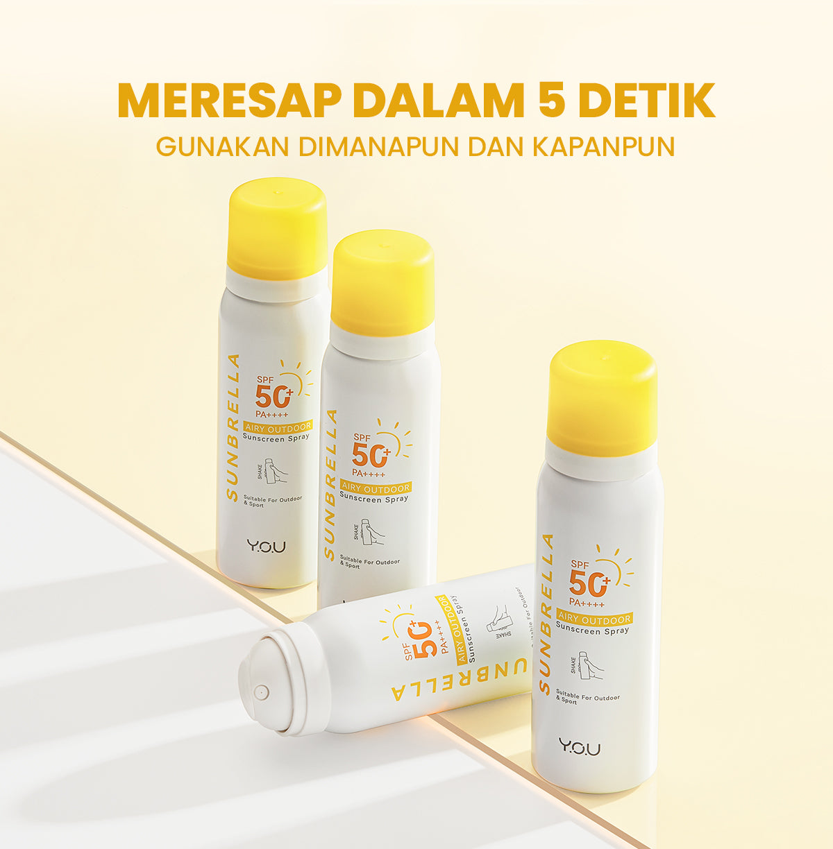 YOU Sunbrella Airy Outdoor Sunscreen Spray SPF50+ PA++++ Tabir Surya Mist Sweatproof and Waterproof [ Best Selling ]