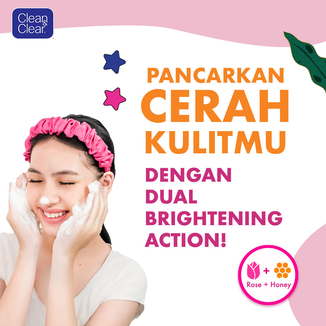 Clean & Clear Natural Bright Face Wash Sabun Cuci Muka Pembersih Pencerah Wajah 50ml