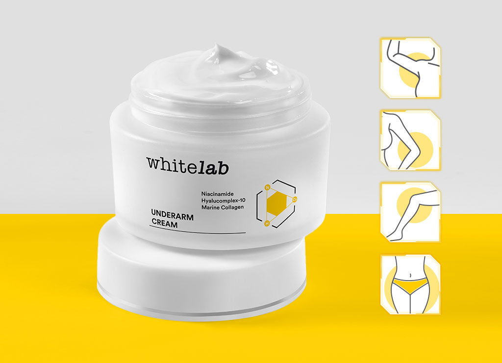 Whitelab Underarm Cream - Krim Pencerah Ketiak Selangkangan Bokong dan Lipatan Kulit Tubuh dengan Niacinamide, Hyaluronic & Collagen [BPOM]