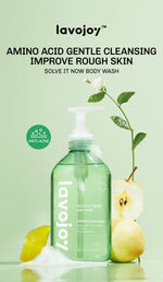 Lavojoy Solve It Now Body Wash | Sabun Mandi Cair Untuk Melembabkan Kulit Sensitif,  Merawat Kulit Berjerawat Dan Menghaluskan Tekstur Kulit Kasar | Mengandung Amino Acid, AHA, BHA Dan Zinc PCA
