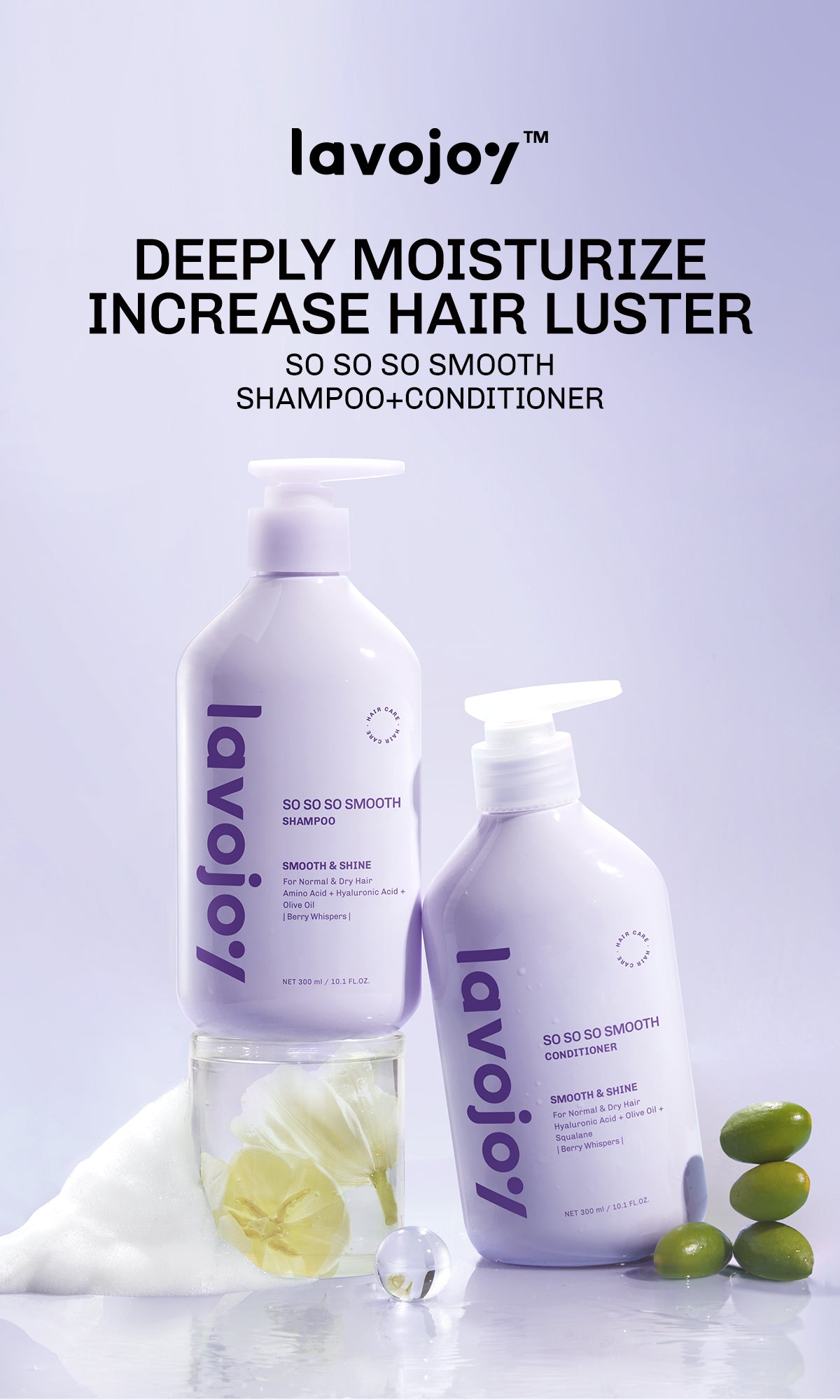 Lavojoy So So So Smooth Shampoo | Membersihkan Rambut Dan Kulit Kepala | Mengurangi Rambut Kusut | Mengkilaukan Rambut | Menutrisi Rambut | Menghaluskan Rambut