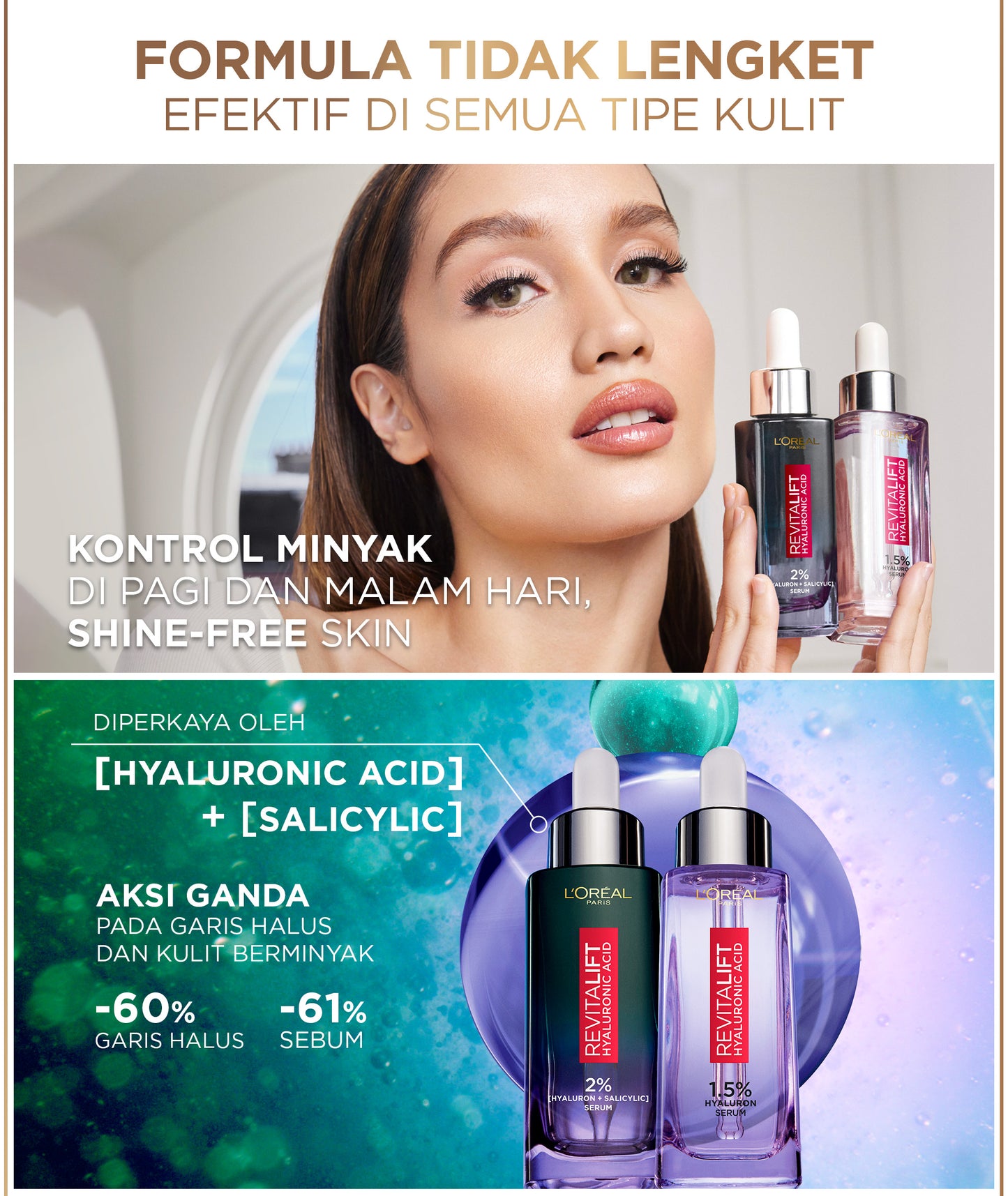 L'Oreal Paris Revitalift Hyaluronic Acid Oil Control 2% Hyaluronic Acid + Salycilic Acid Night Serum