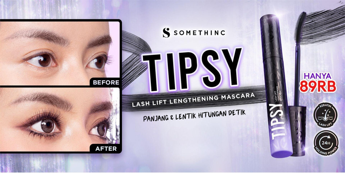 SOMETHINC Tipsy Lash Lift Lengthening Mascara - Mascara Keratin Lash Lift, Memberikan Bulu Mata Efek Lebih Panjang & Lentik Dalam Hitungan Detik | Tahan Digunakan Hingga 24 Jam | Mengandung Keratin, Biotin, & Argan Oil Untuk Memperkuat Dan Menutrisi Bulu