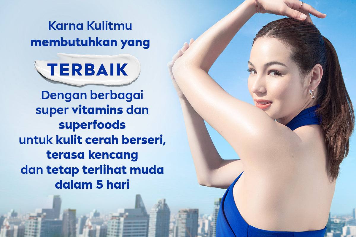 NIVEA Body Serum Extra Bright 10 Super Vitamins Youth Protect SPF15 320ml - Hand body serum lotion moisturizer mencerahkan kulit mengencangkan kulit kendur kencang melembabkan kering anti aging penuaan dini - 150x Vitamin C, Collagen, antioksidan