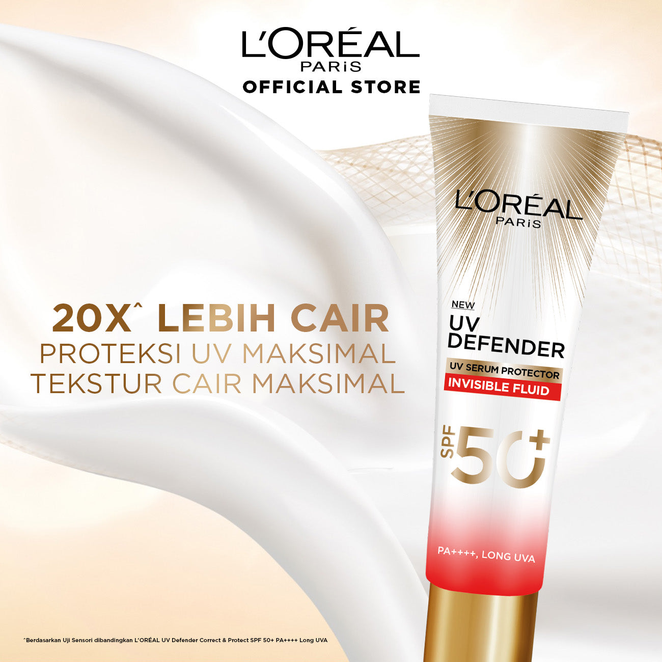 L'Oreal Paris UV Defender SPF 50+ PA++++ 30ml - Long UVA Skincare L'Oreal Untuk Melindungi Kulit Dari Tanda Penuaan Oleh Sinar UV