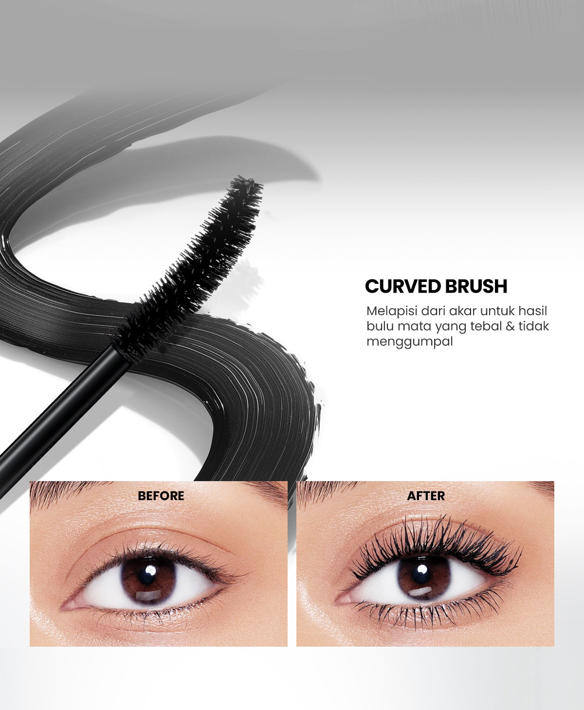YOU Lashboom Ultra Volume Mascara Maskara Waterproof Tahan 24 Jam Lash Lift Kosmetik Mata