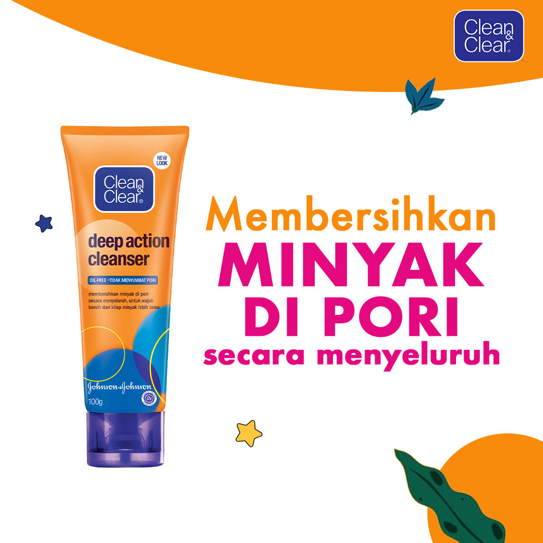 Clean & Clear Deep Action Cleanser Sabun Cuci Muka Pembersih Wajah 50gr
