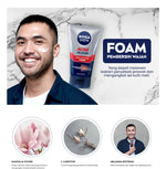 NIVEA MEN Facial Foam Oil Clear Acne Defense  50ml - Sabun cuci muka pria bebas jerawat anti bakteri pembersih wajah kulit berminyak face wash oily acne prone skin membersihkan komedo mengecilkan pori - Magnolia Power, L-Carnitine