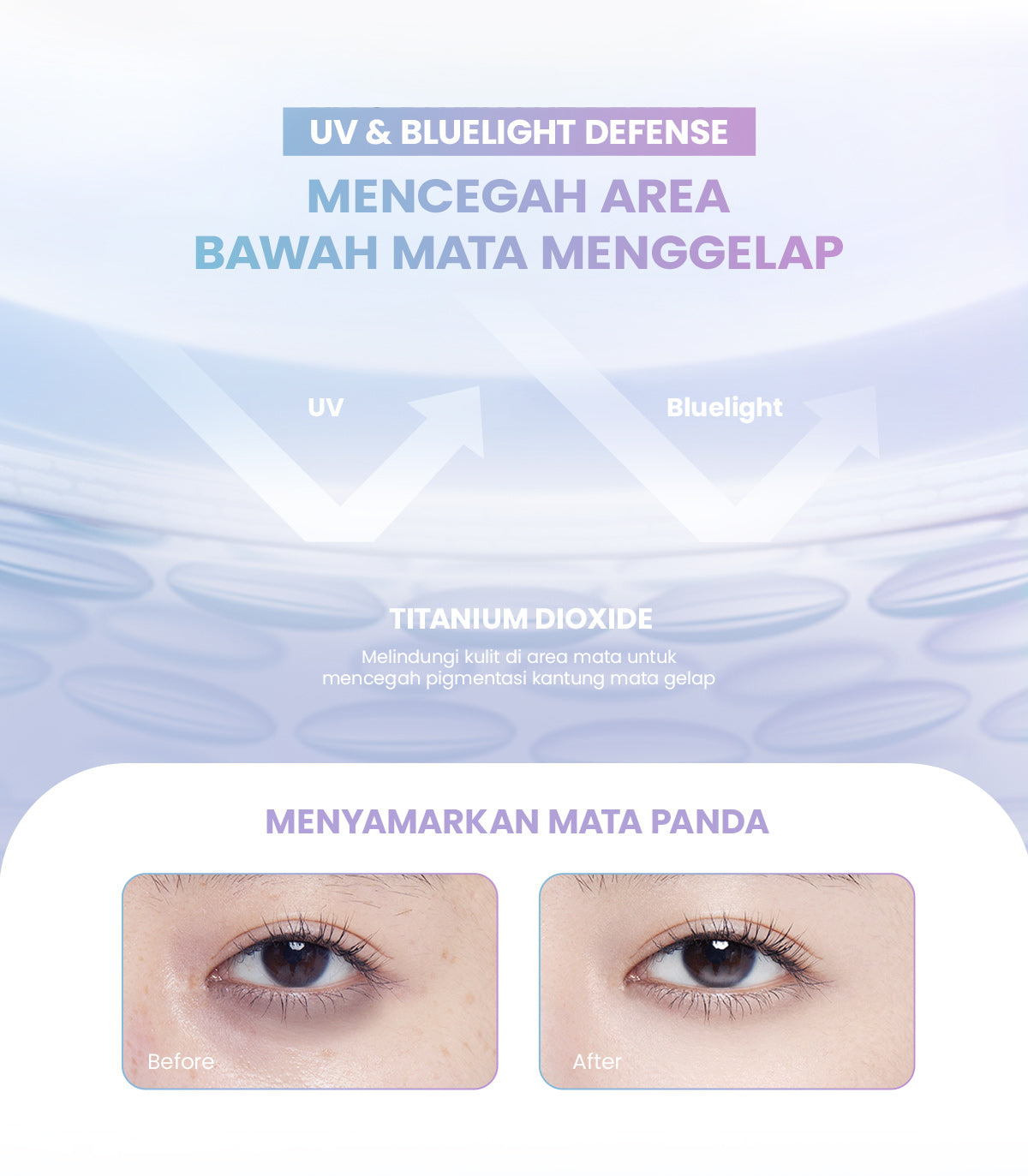YOU Radiance Glow Advanced Eye Serum Eye Cream Mencerahkan Mata Panda dengan Sakura Extract, Niacinamide, Vitamin C, Collagen, Peptide