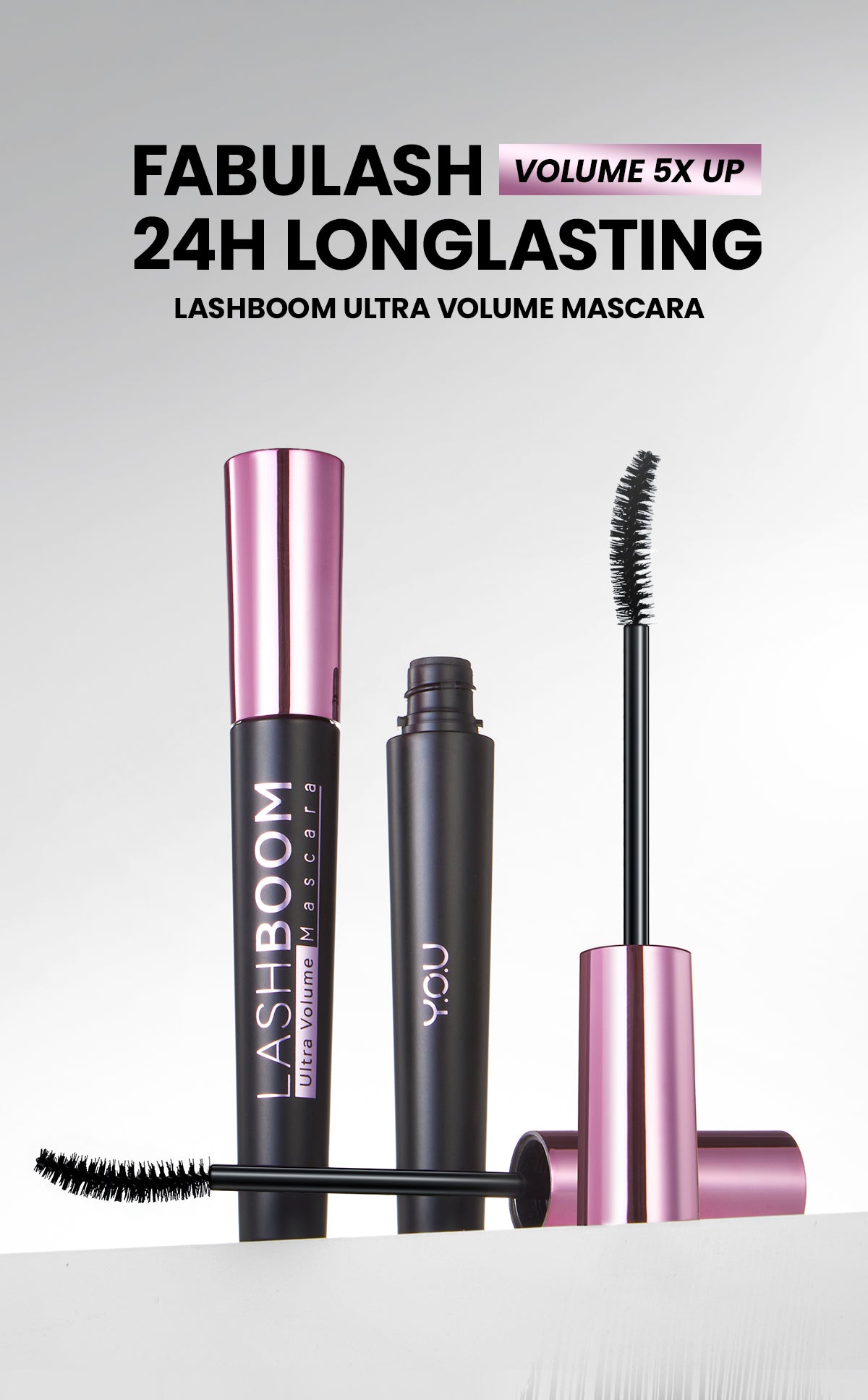 YOU Lashboom Ultra Volume Mascara Maskara Waterproof Tahan 24 Jam Lash Lift Kosmetik Mata