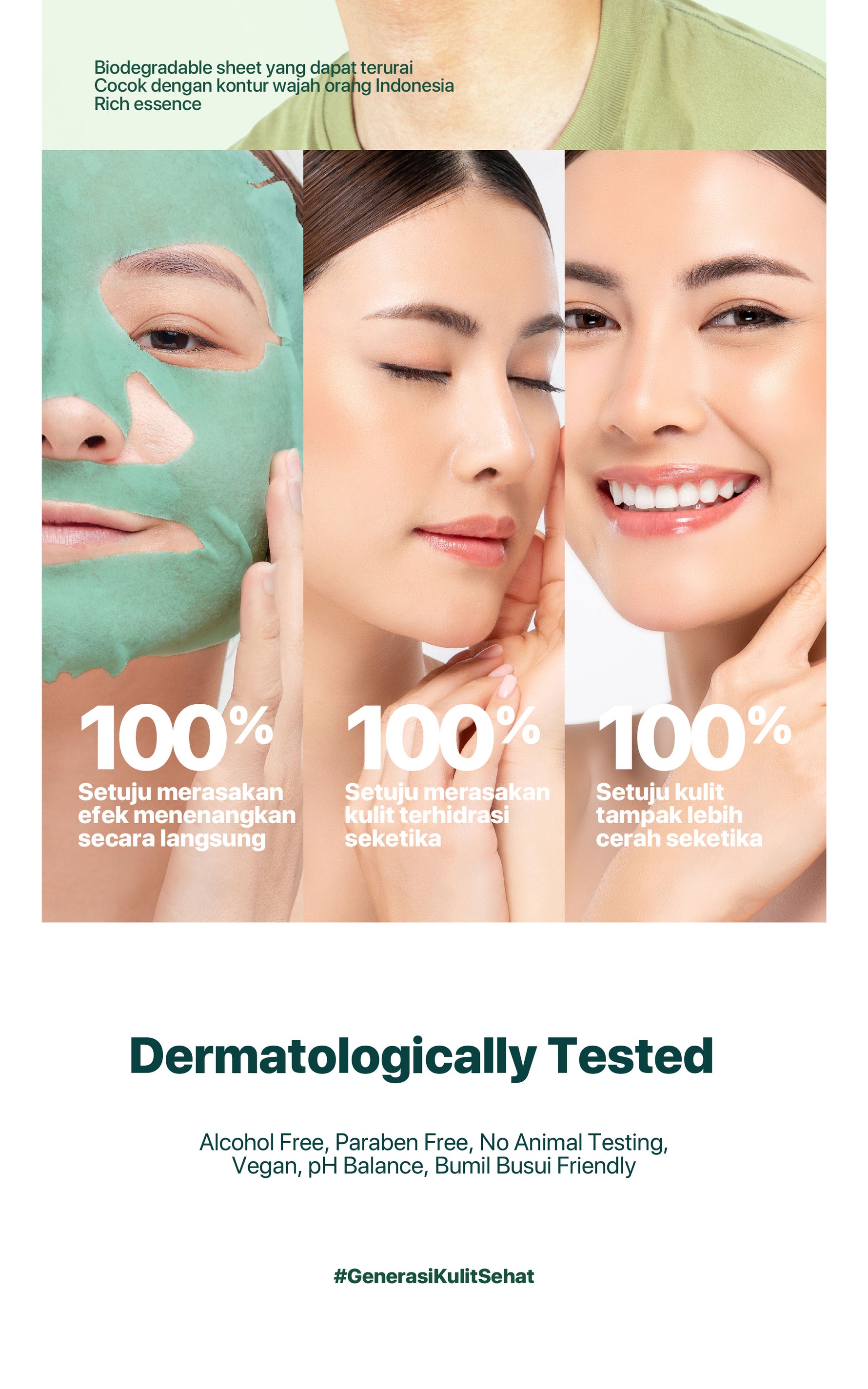 NPURE Sheet Mask Cica / Anti Acne Sheet Mask / Masker Wajah Anti Jerawat